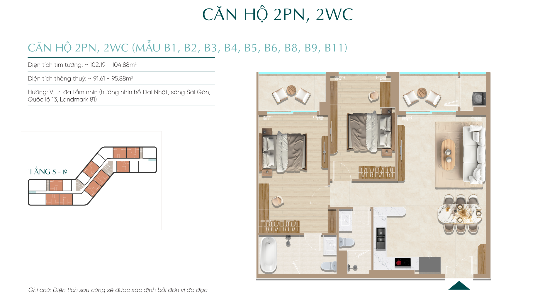 Căn hộ tầng 5 đến 19 ảnh 2