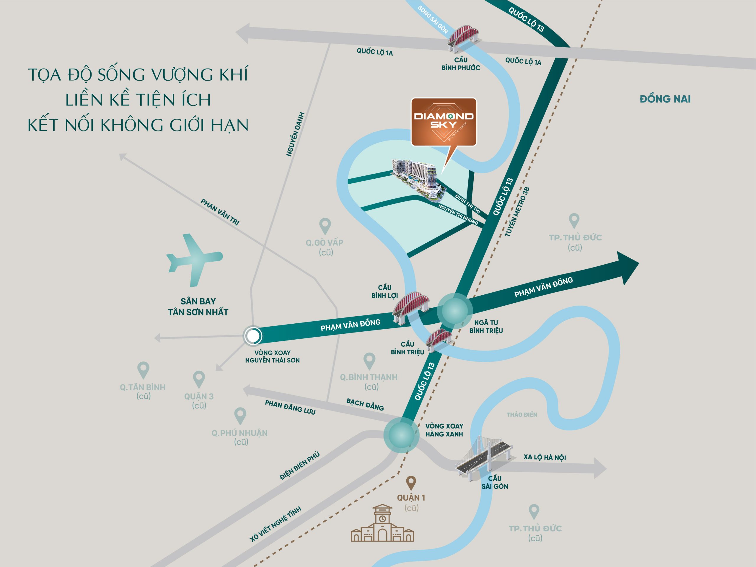 Vị trí căn hộ Diamond Sky tại Vạn Phúc City
